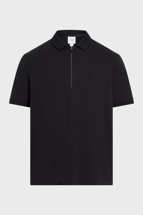 Calvin Klein Büyük Beden Pamuklu Regular Fit Fermuarlı K10K114570BEH Erkek Polo Yaka T Shirt K10K114570 BEH SİYAH - Calvin Klein (1)