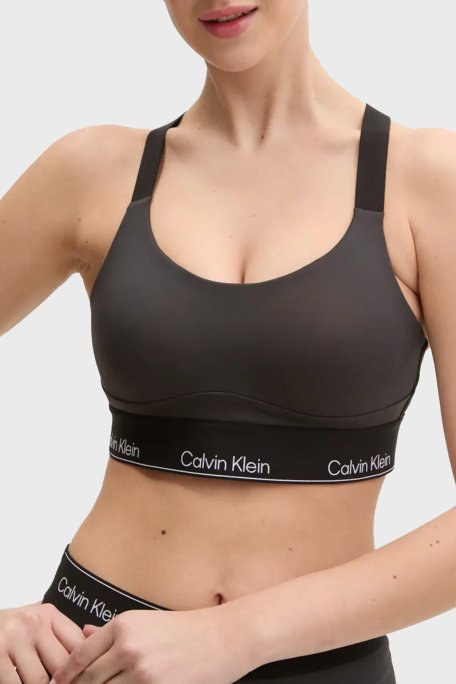 Calvin Klein Çapraz Askılı Logolu Sporcu i LVGWS5K137UB1 Bayan Sütyen LVGWS5K137 UB1 SİYAH - Calvin Klein