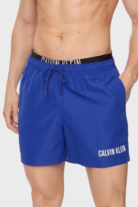 Calvin Klein Çift Bel Detaylı Deniz Şortu Belden Bağlamalı KM0KM00992C7N Erkek Mayo Short KM0KM00992 C7N SAKS - Calvin Klein