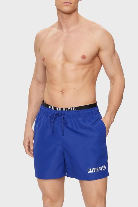 Calvin Klein Çift Bel Detaylı Deniz Şortu Belden Bağlamalı KM0KM00992C7N Erkek Mayo Short KM0KM00992 C7N SAKS - Calvin Klein (1)