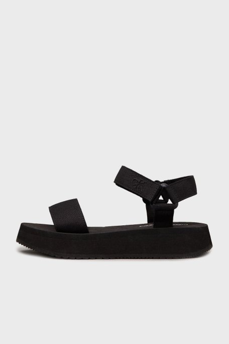 Calvin Klein Cırt Cırt Kayışlı Logolu YW0YW016930GJ Bayan Sandalet YW0YW01693 0GJ SİYAH - Calvin Klein (1)