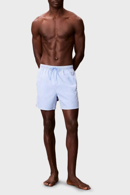 Calvin Klein Çizgili Bağlamalı LV00N61045SNE Erkek Mayo Short LV00N61045 SNE MAVİ BEYAZ - Calvin Klein (1)