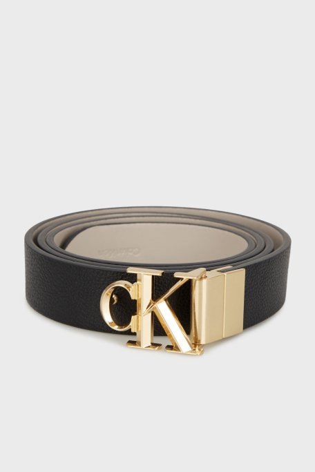 Calvin Klein Deri Çift Taraflı LV04F7044GYIJ Bayan Kemer LV04F7044G YIJ SİYAH-GOLD - Calvin Klein