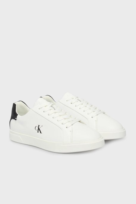 Calvin Klein Deri Logolu Bağcıklı Sneaker HW0HW0284501W Bayan Ayakkabı HW0HW02845 01W BEYAZ - Calvin Klein (1)