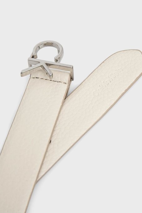 Calvin Klein Deri Logolu K60K613073PC4 Bayan Kemer K60K613073 PC4 EKRU - Calvin Klein (1)