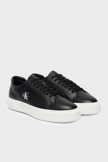 Calvin Klein Deri Logolu Kalın Tabanlı Sneaker YM0YM01460BEH Erkek Ayakkabı YM0YM01460 BEH SİYAH - Calvin Klein (1)