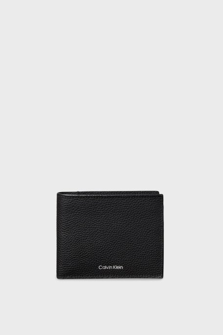 Calvin Klein Deri Logolu LV04D1062GUB1 Erkek Cüzdan LV04D1062G UB1 SİYAH - Calvin Klein