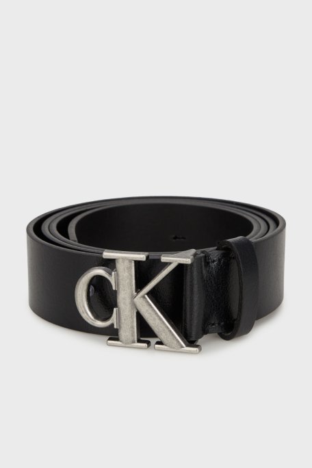 Calvin Klein Deri Logolu LV04D7016GV8L Erkek Kemer LV04D7016G V8L SİYAH - Calvin Klein