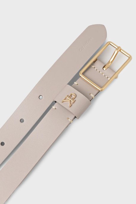 Calvin Klein Deri Logolu LV04F7050GYJ7 Bayan Kemer LV04F7050G YJ7 Krem-Gold - Calvin Klein (1)