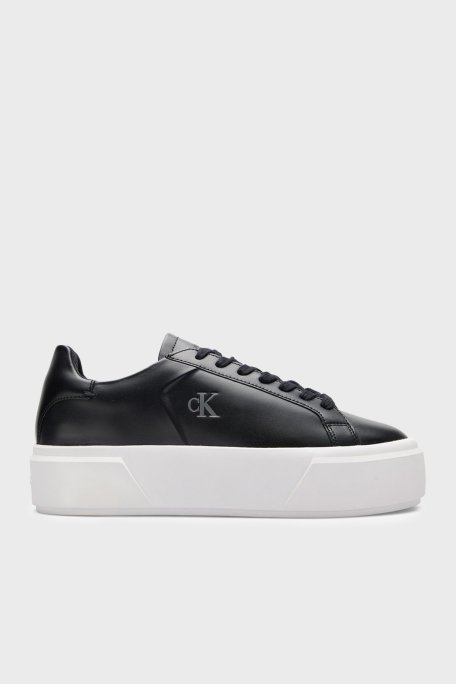 Calvin Klein Deri Logolu Platform Sneaker YW0YW01928BEH Bayan Ayakkabı YW0YW01928 BEH SİYAH - Calvin Klein