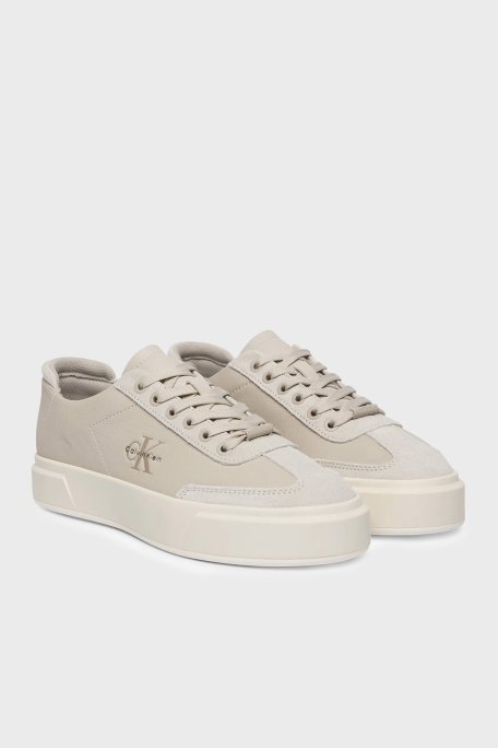 Calvin Klein Deri Logolu Sneaker HW0HW02984066 Kadın Ayakkabı HW0HW02984 066 BEJ - Calvin Klein (1)