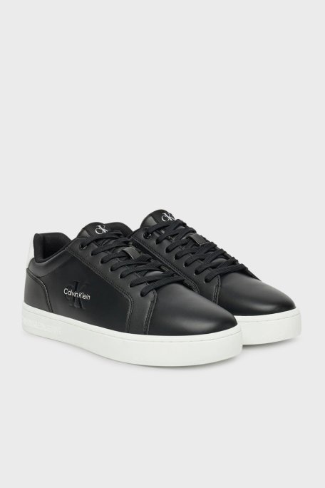 Calvin Klein Deri Logolu Sneaker YM0YM013690GM Erkek Ayakkabı YM0YM01369 0GM SİYAH-BEYAZ - Calvin Klein (1)