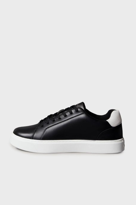 Calvin Klein Deri Logolu Sneaker YM0YM014350GM Erkek Ayakkabı YM0YM01435 0GM SİYAH-BEYAZ - Calvin Klein (1)