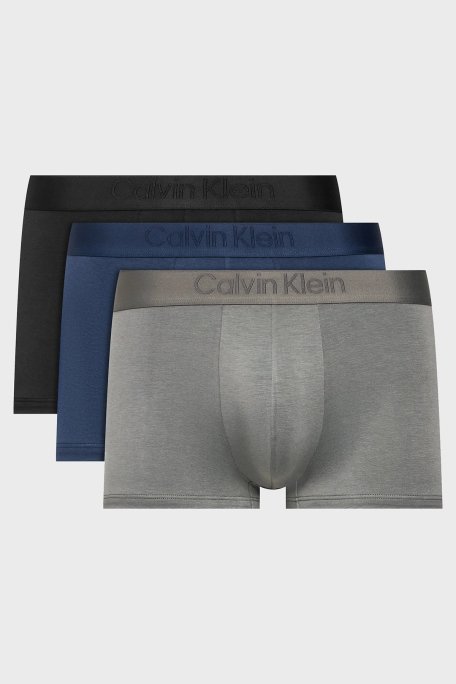 Calvin Klein Düşük Bel Esnek 3 Pack 000NB3651AFZ7 Erkek Boxer 000NB3651A FZ7 SİYAH-GRİ-LACİVERT - Calvin Klein