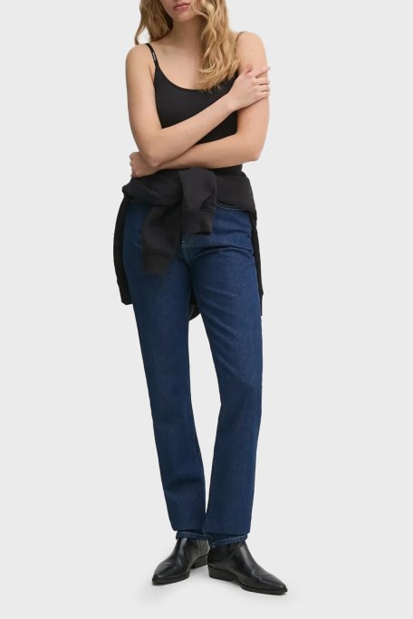 Calvin Klein Fitilli Streç Slim Fit Yuvarlak Yaka J20J225312BEH Bayan Top J20J225312 BEH SİYAH - Calvin Klein (1)