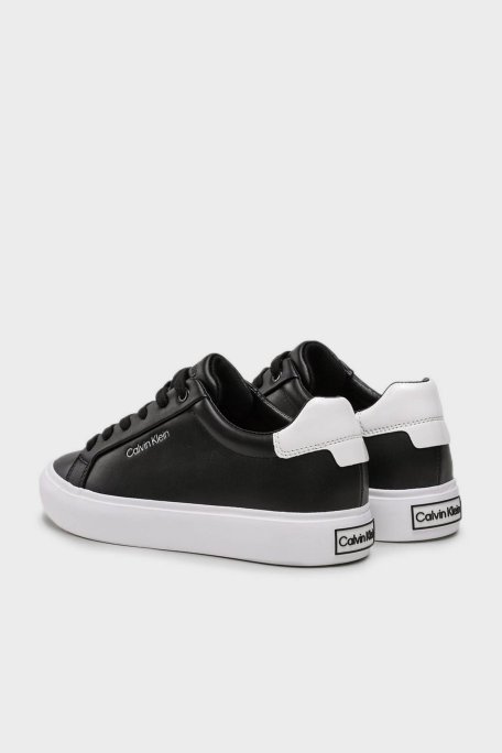 Calvin Klein Hakiki Deri Logo Detaylı Sneaker HW0HW016810GJ Bayan Ayakkabı HW0HW01681 0GJ SİYAH-BEYAZ - Calvin Klein (1)