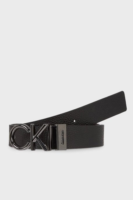 Calvin Klein Hakiki Deri Logolu K50K510948BAX Erkek Kemer K50K510948 BAX SİYAH - Calvin Klein