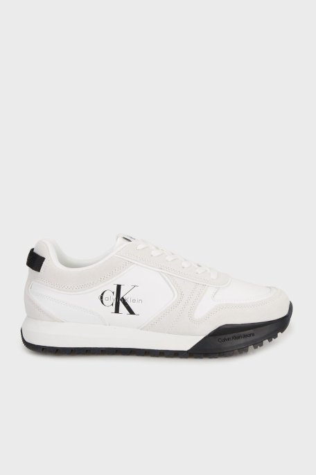 Calvin Klein Hakiki Deri Süet YM0YM0146101W Erkek Ayakkabı YM0YM01461 01W BEYAZ - Calvin Klein