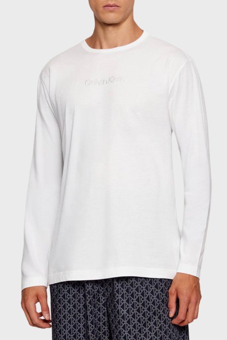 Calvin Klein Jakarlı Logolu % 100 Pamuk Relaxed Fit LV00NM295333E Erkek Pijama Takımı LV00NM2953 33E LACİVERT-BEYAZ - Calvin Klein (1)