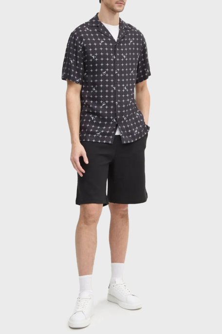 Calvin Klein Jakarlı Regular Fit Kısa Kollu KM0KM011480GO Erkek Gömlek KM0KM01148 0GO SİYAH - Calvin Klein (1)