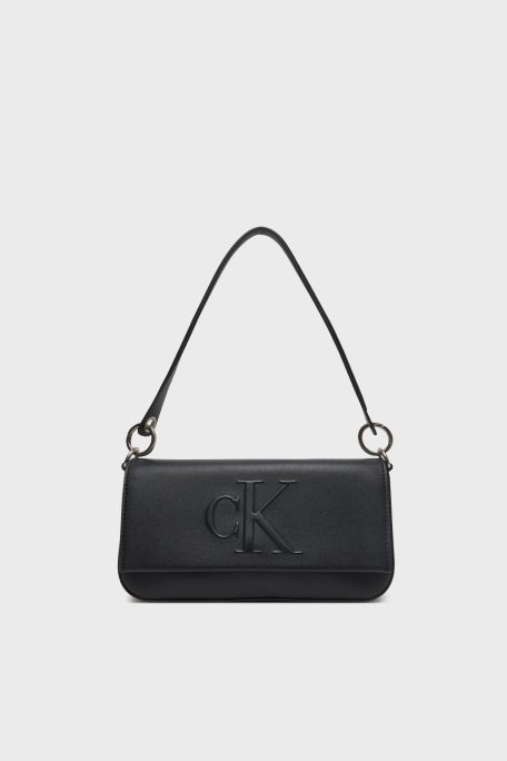 Calvin Klein Kabartma Logolu Omuz Askılı LV04K3148GUB1 Bayan Çanta LV04K3148G UB1 SİYAH - Calvin Klein