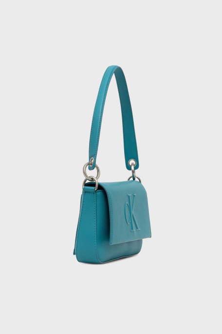 Calvin Klein Kabartma Logolu Omuz Askılı LV04K3148GXT6 Bayan Çanta LV04K3148G XT6 TURKUAZ - Calvin Klein (1)