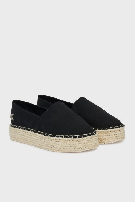 Calvin Klein Kalın Taban Kanvas YW0YW017370GM Bayan Espadril YW0YW01737 0GM SİYAH-BEYAZ - Calvin Klein (1)
