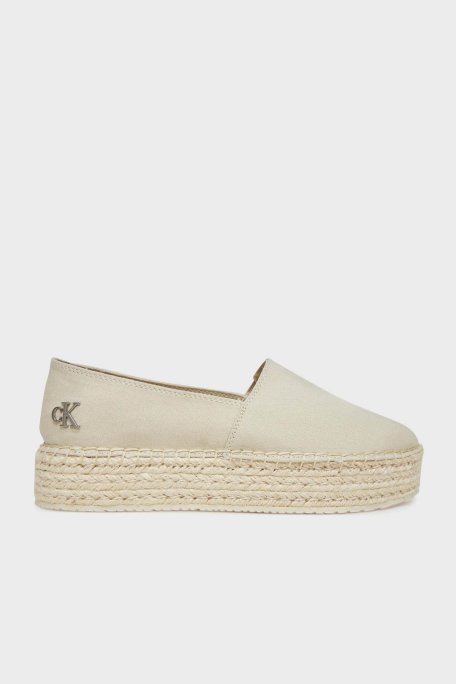Calvin Klein Kalın Taban Kanvas YW0YW01737AEO Bayan Espadril YW0YW01737 AEO BEJ - Calvin Klein