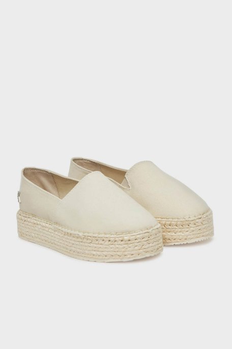 Calvin Klein Kalın Taban Kanvas YW0YW01737AEO Bayan Espadril YW0YW01737 AEO BEJ - Calvin Klein (1)