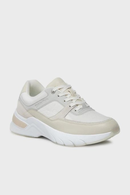 Calvin Klein Kalın Tabanlı Deri Sneaker HW0HW018690F9 Bayan Ayakkabı HW0HW01869 0F9 Ekru-Beyaz - Calvin Klein (1)