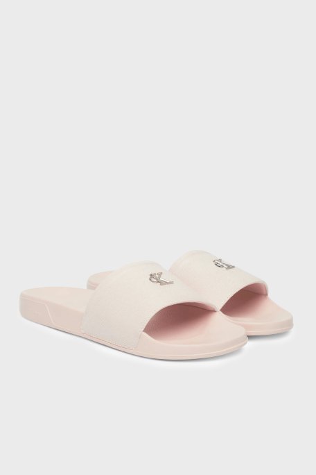 Calvin Klein Kanvas Logolu HW0HW02960ABH Kadın Terlik HW0HW02960 ABH PUDRA - Calvin Klein (1)