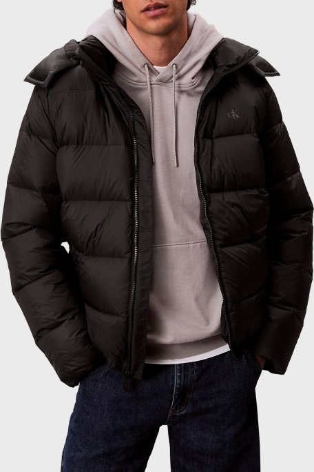 Calvin Klein Kapitoneli Regular Fit Çıkarılabilir Kapüşonlu LV04RC518GUB1 Erkek Mont LV04RC518G UB1 SİYAH - Calvin Klein