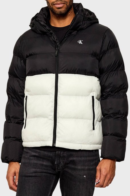 Calvin Klein Kapitoneli Regular Fit Çıkarılabilir Kapüşonlu LV04RD527GYAS Erkek Mont LV04RD527G YAS BEYAZ - Calvin Klein