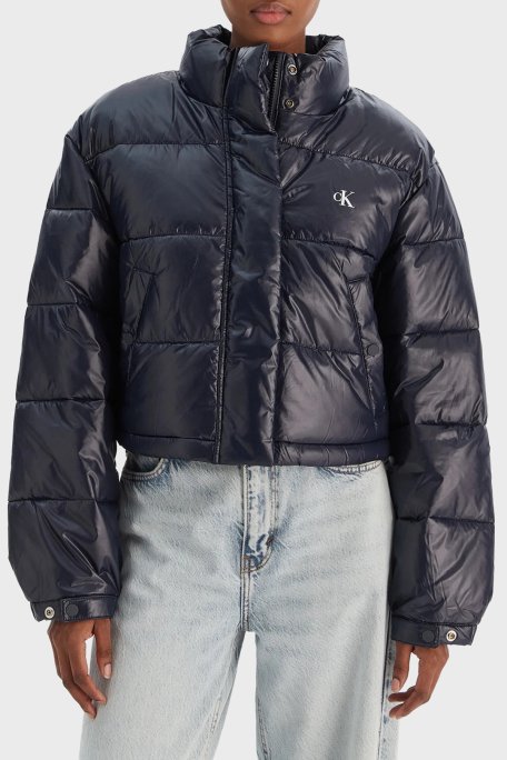 Calvin Klein Kapitoneli Regular Fit Dik Yaka Şişme LV047D504GVEK Bayan Mont LV047D504G VEK LACİVERT - Calvin Klein