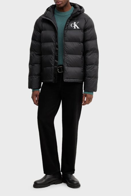 Calvin Klein Kapitoneli Regular Fit Kapüşonlu Yaka Şişme LV04RD528GUB1 Erkek Mont LV04RD528G UB1 SİYAH - Calvin Klein (1)