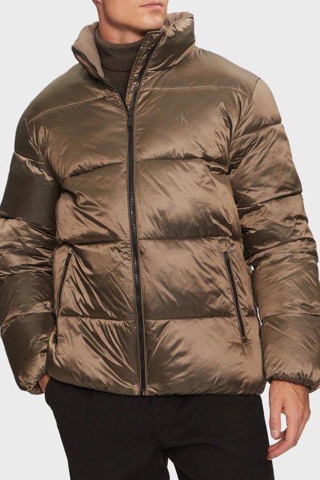 Calvin Klein Kapitoneli Regular Fit Parlak Görünümlü Dik Yaka Şişme J30J326097PAV Erkek Mont J30J326097 PAV BAKIR - Calvin Klein