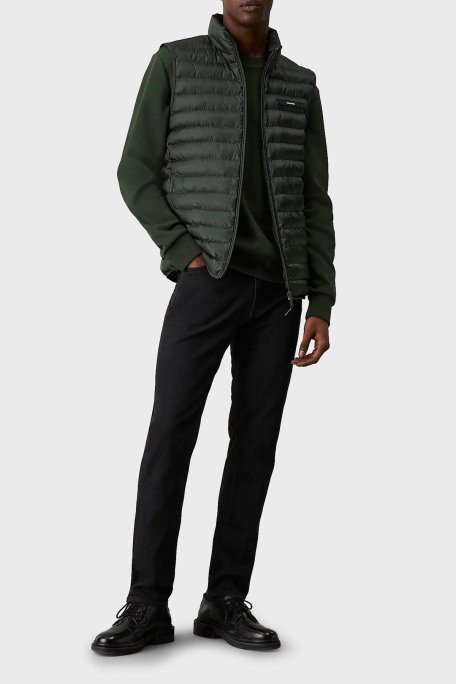 Calvin Klein Kapitoneli Regular Fit Su İtici Dik Yaka Şişme K10K113470M14 Erkek Yelek K10K113470 M14 YEŞİL - Calvin Klein (1)