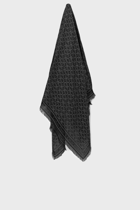 Calvin Klein Logo Baskılı 130 x 130 cm Modal LV04F8054GUB1 Bayan Şal LV04F8054G UB1 SİYAH - Calvin Klein