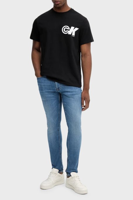 Calvin Klein Logo Baskılı Pamuklu Relaxed Fit Bisiklet Yaka LV04RC835GUB1 Erkek T Shirt LV04RC835G UB1 SİYAH - Calvin Klein (1)