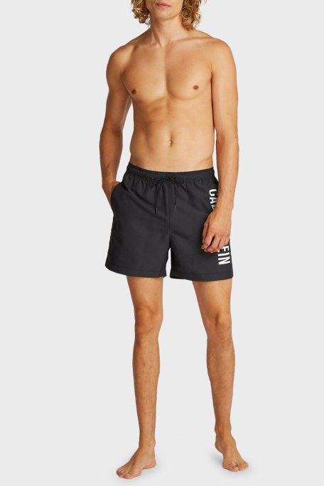 Calvin Klein Logo Baskılı Regular Fit Lastikli Bel KM0KM01092BEH Erkek Mayo Short KM0KM01092 BEH SİYAH - Calvin Klein (1)