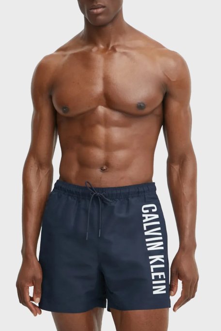 Calvin Klein Logo Baskılı Regular Fit Lastikli Bel KM0KM01092CEF Erkek Mayo Short KM0KM01092 CEF LACİVERT - Calvin Klein