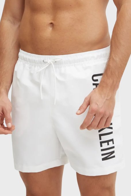 Calvin Klein Logo Baskılı Regular Fit Lastikli Bel KM0KM01092YCD Erkek Mayo Short KM0KM01092 YCD BEYAZ - Calvin Klein (1)