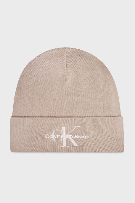 Calvin Klein Logo İşlemeli Pamuklu K60K612668PCF Bayan Bere K60K612668 PCF BEJ - Calvin Klein
