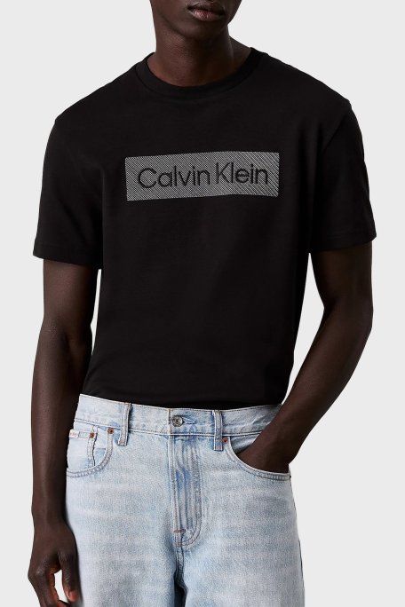 Calvin Klein Logo İşlemeli Pamuklu Regular Fit Bisiklet Yaka K10K112491BEH Erkek T Shirt K10K112491 BEH SİYAH - Calvin Klein