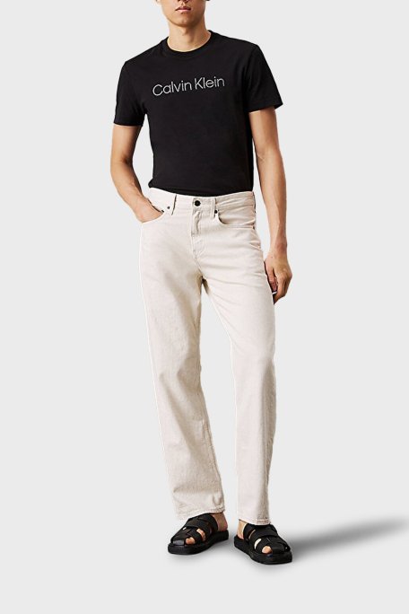 Calvin Klein Logo Nakışlı Pamuklu Regular Fit Bisiklet Yaka K10K114169BEH Erkek T Shirt K10K114169 BEH SİYAH - Calvin Klein (1)