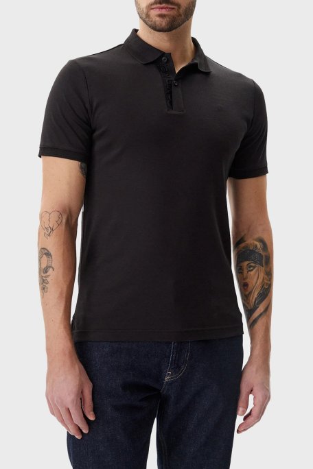 Calvin Klein Logo Nakışlı Pamuklu Regular Fit Düğmeli K10K114135BEH Erkek Polo Yaka T Shirt K10K114135 BEH SİYAH - Calvin Klein