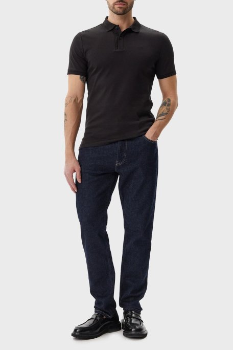 Calvin Klein Logo Nakışlı Pamuklu Regular Fit Düğmeli K10K114135BEH Erkek Polo Yaka T Shirt K10K114135 BEH SİYAH - Calvin Klein (1)