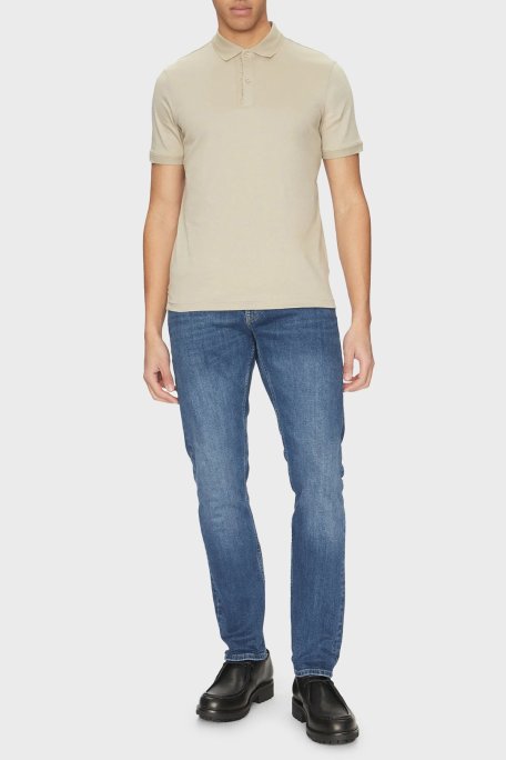 Calvin Klein Logo Nakışlı Pamuklu Regular Fit Düğmeli K10K114135PAH Erkek Polo Yaka T Shirt K10K114135 PAH BEJ - Calvin Klein (1)