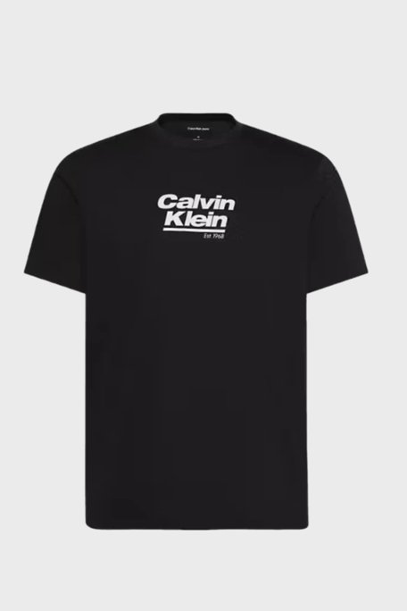 Calvin Klein Logolu % 100 Pamuk Bisiklet Yaka LV14RF803GUB1 Erkek T Shirt LV14RF803G UB1 SİYAH - Calvin Klein