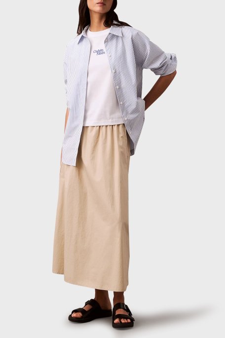 Calvin Klein Logolu % 100 Pamuk Regular Fit Bisiklet Yaka LV047B851GYAA Bayan T Shirt LV047B851G YAA BEYAZ - Calvin Klein (1)